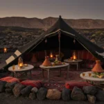 a tent in the sahara desert of merzouga, for a private desert tour, used also in the berber village experienc